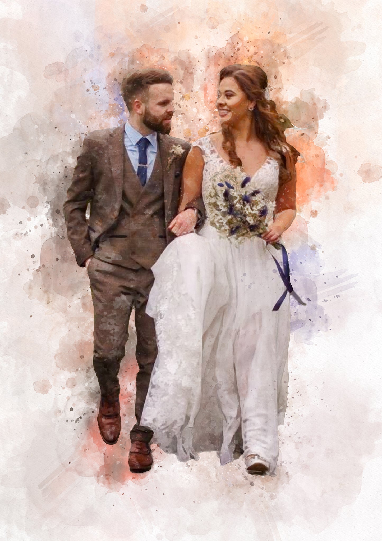 Watercolour Portrait From Photo, Personalised Art Painting, Unique Gift Idea, Anniversary, Birthday Present Him, Her, Wife, Boyfriend, Husband