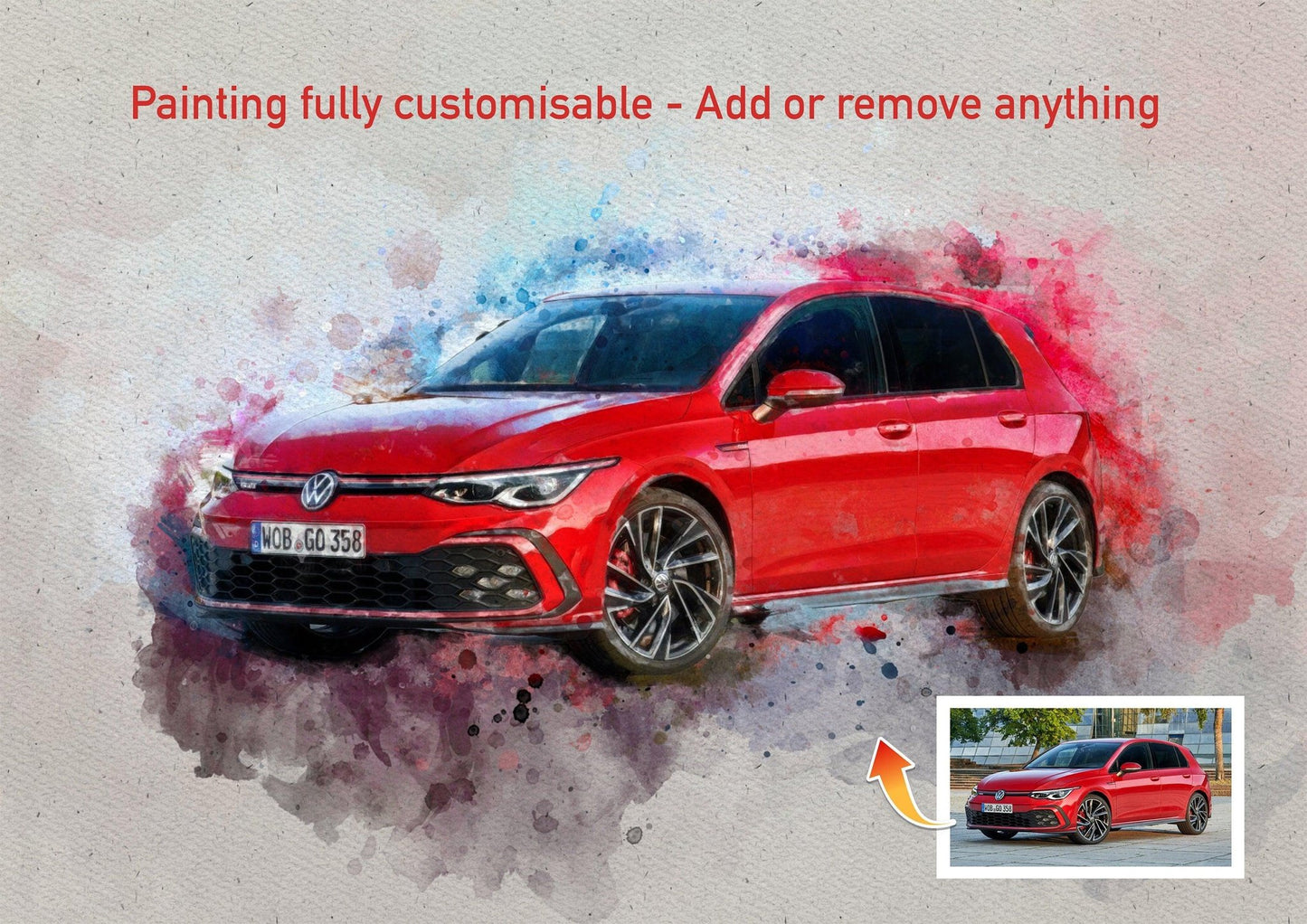 Custom Car Graffiti Painting Effect, Gifts For Car Lovers, Illustrate My Car, Car Illustration, Car Photos, Car Portrait, Birthday Presents